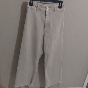 Zara Cream Wide-Leg Jeans Womens 6